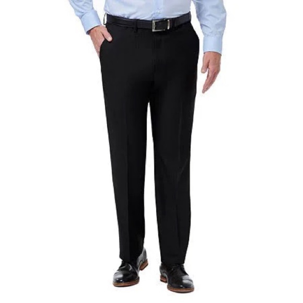 Men’s Haggar Easy Care Black Dress Pants Size:34 x 30
